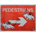 IN THE MANNER OF BANKSY, Pedestrians, a metal street sign. 60 X 45 cm.