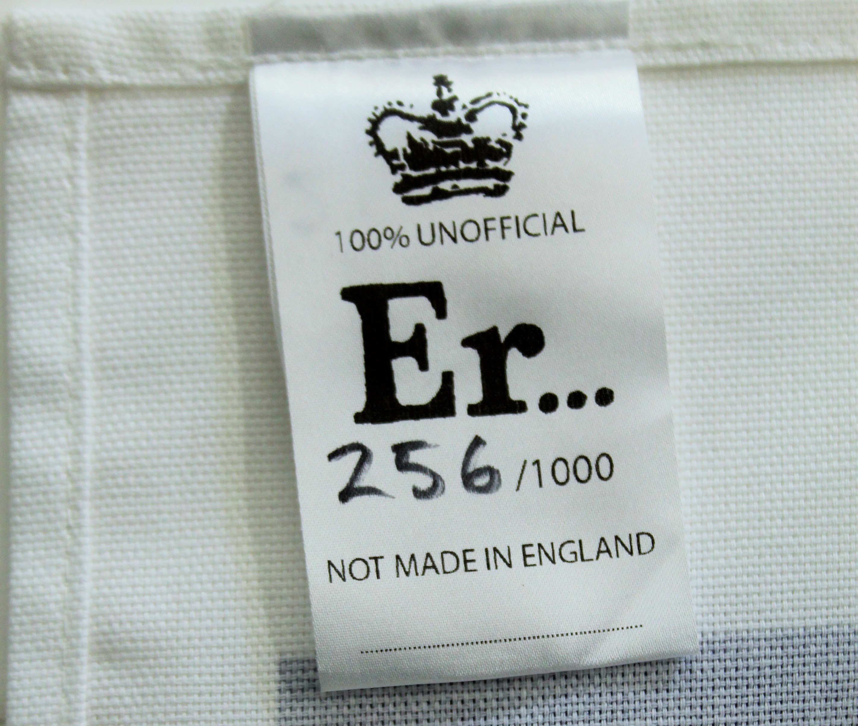BANKSY (born 1974) British, Er........Queen's Jubilee Tea Towel, numbered 256/1000. - Image 2 of 2