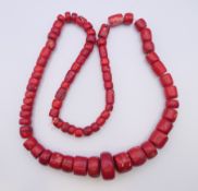 A bead necklace 94 cm long.