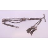 A silver Albertina watch chain. 29.5 cm long. 25.1 grammes.