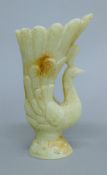 A white jade bird vase. 25 cm high.