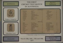 Three Cricket prints, framed and glazed. Each 22.5 x 17.5 cm.