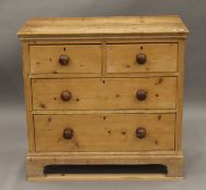 A Victorian pine chest of drawers. 84 cm wide.
