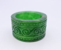 A jade archer's ring. 2 cm high.