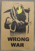 BANKSY (born 1974) British (AR), Grim Reaper, Wrong War, Aerosol stencil on cardboard,