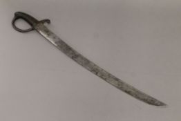 A 19th century brass handled sword. 70.5 cm long.
