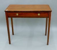 A 19th century mahogany single drawer side table. 88 cm wide.