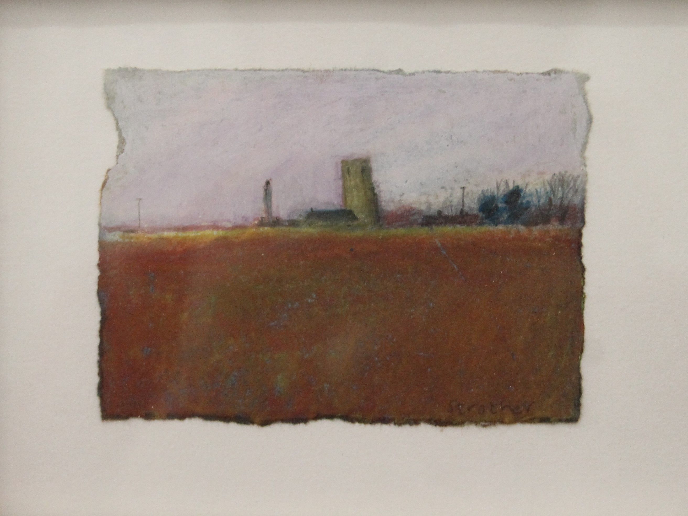 JANE STROTHER (20th/21st century), North Norfolk Church, pastel and oil, signed, framed and glazed.