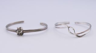 Two silver bangles. 28.8 grammes.
