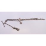 A silver Albertina watch chain. 26.5 cm long. 18.9 grammes.