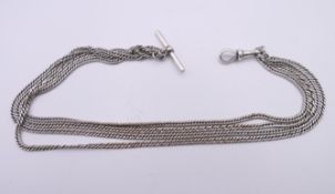 A silver Albertina chain. 36 cm long. 32.8 grammes.
