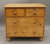 A Victorian pine chest of drawers. 83 cm wide.