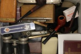 A quantity of miscellaneous items, including opera glasses, pipes, etc.