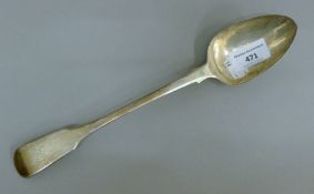 A Georgian silver basting spoon. 29 cm long. 135.9 grammes.
