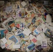A box of various stamps.