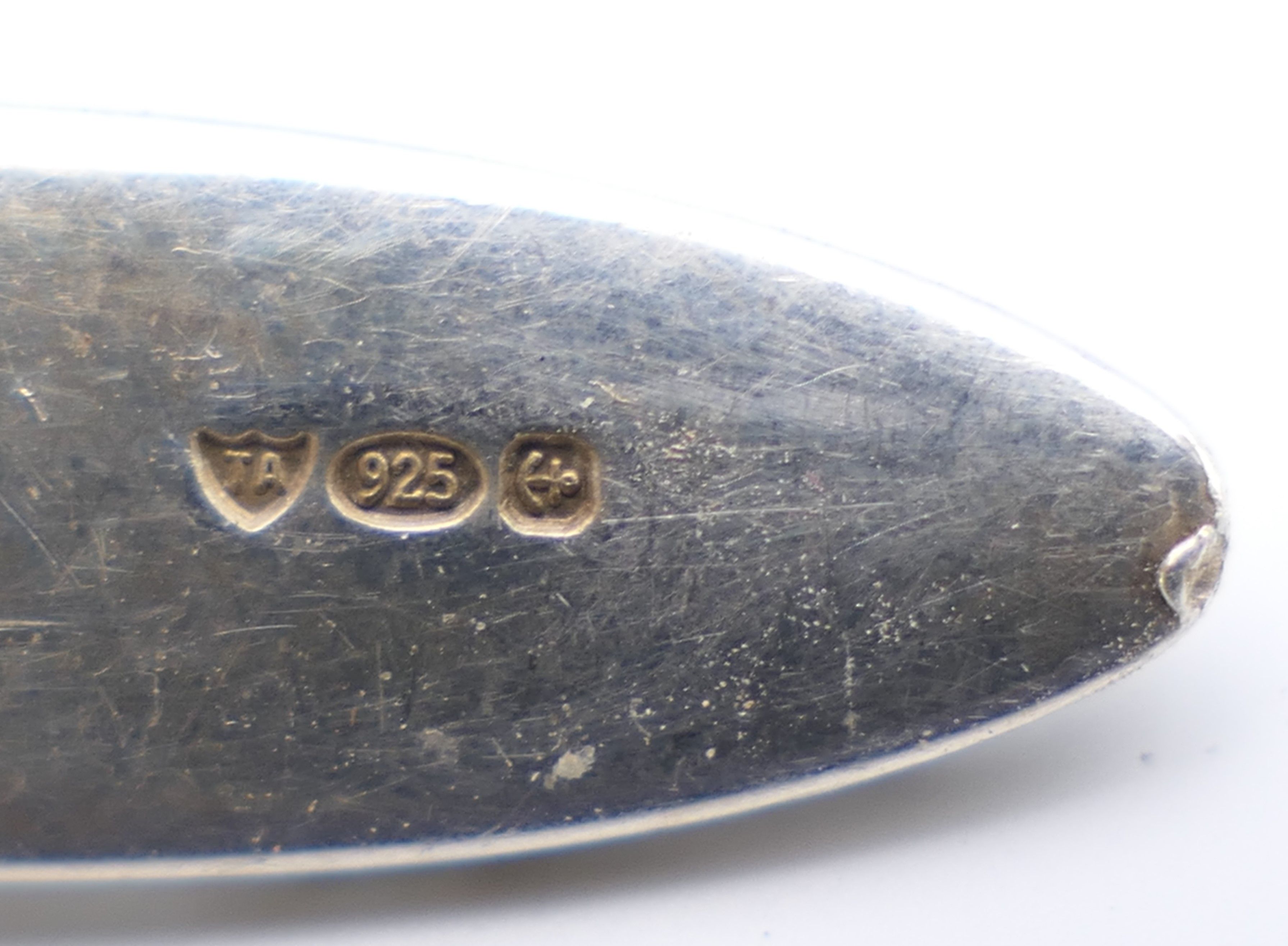 A pair of silver collar stiffeners, inscribed Turnbull and Asser 125 Years, hallmarked Birmingham. - Image 3 of 4