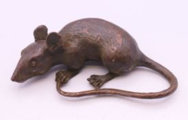 A bronze model of a rat. 8.5 cm long.
