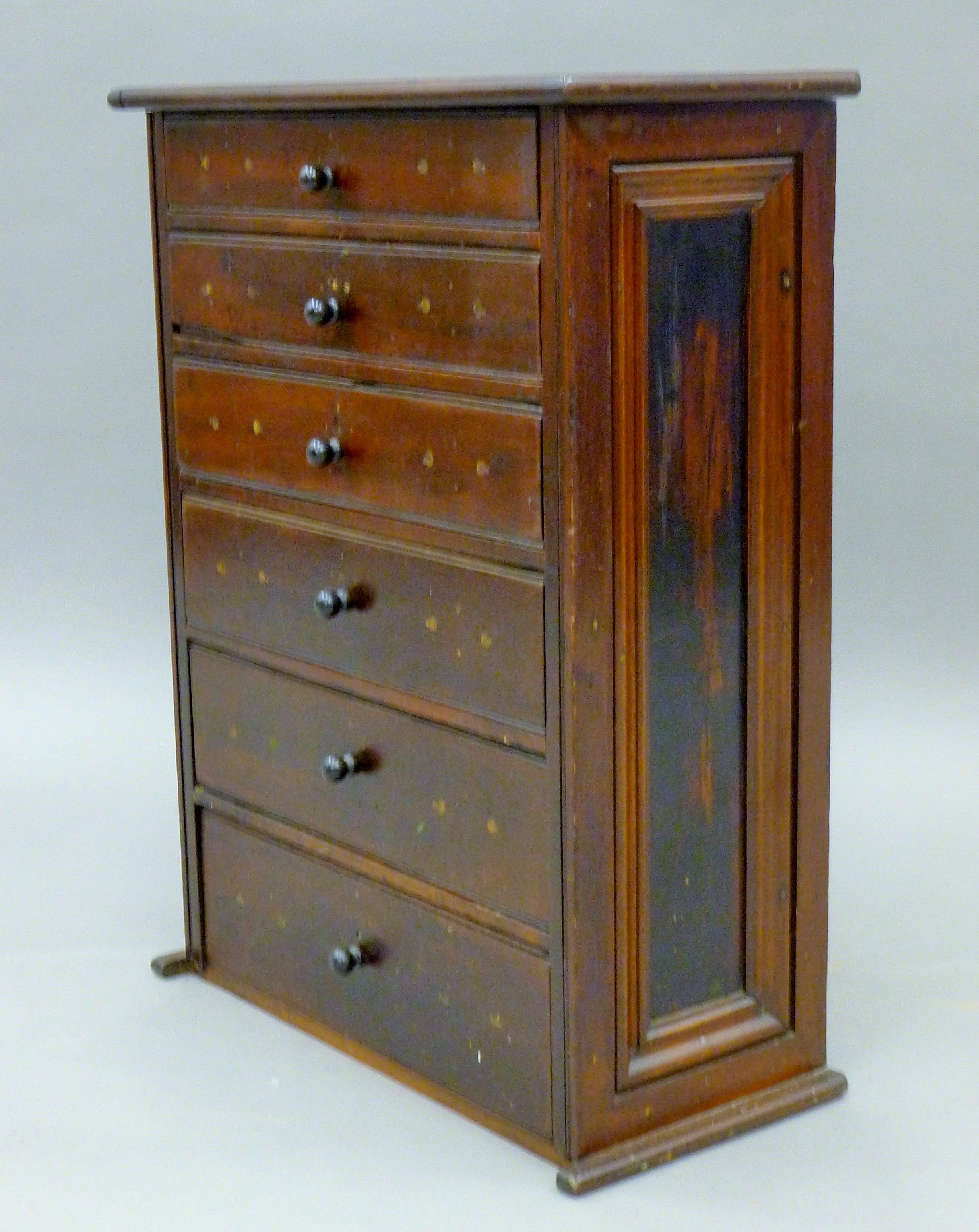 A Victorian bank of six drawers. 41.5 cm wide. - Image 3 of 5