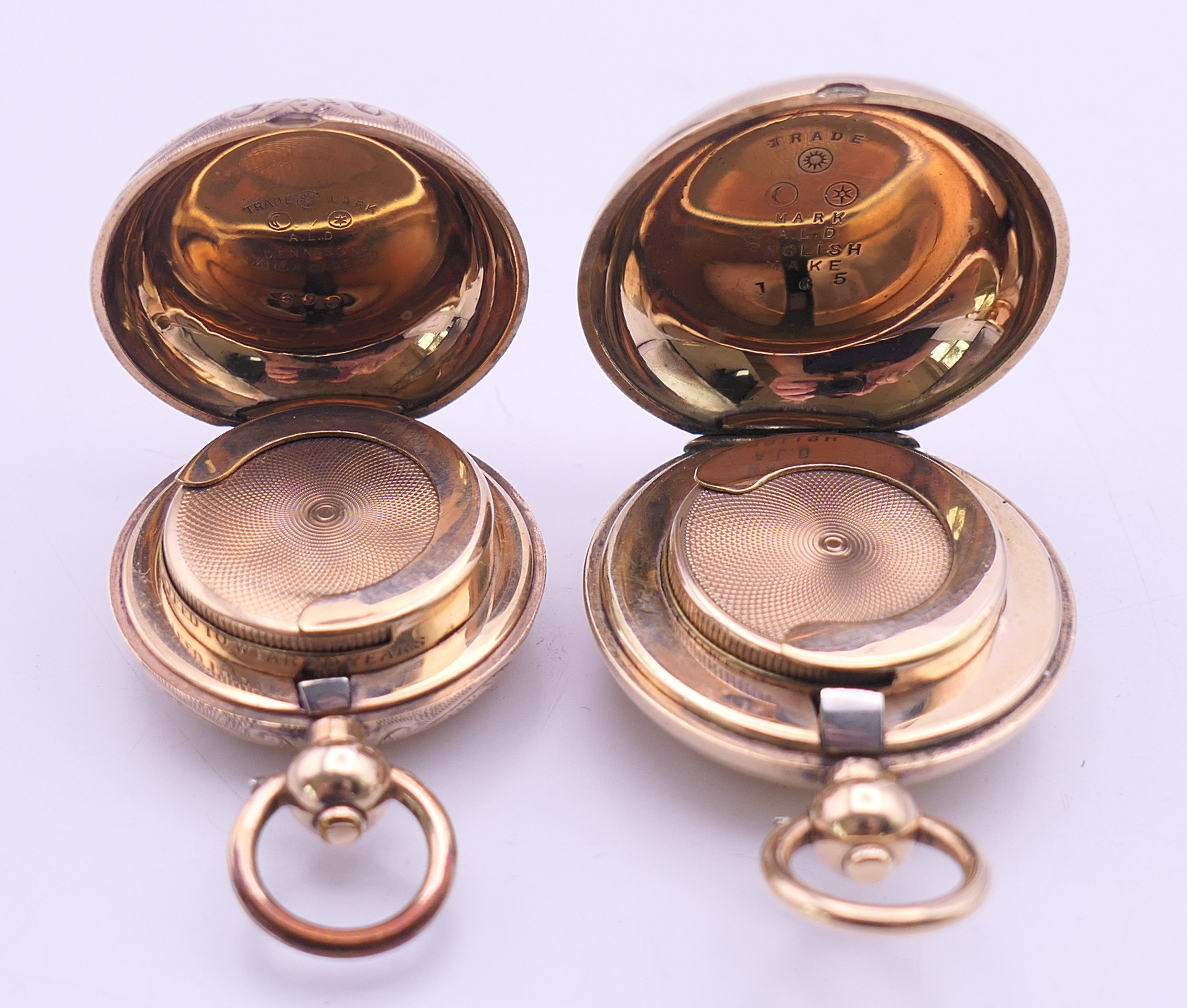 Two gold plated sovereign cases. The largest 3.25 cm diameter. - Image 3 of 13