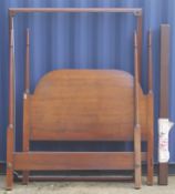A mahogany four poster bed. 154 cm wide.