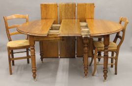 A French extending dining table,