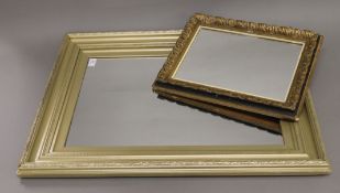 Two gilt framed mirrors. The largest 79 x 60 cm overall.