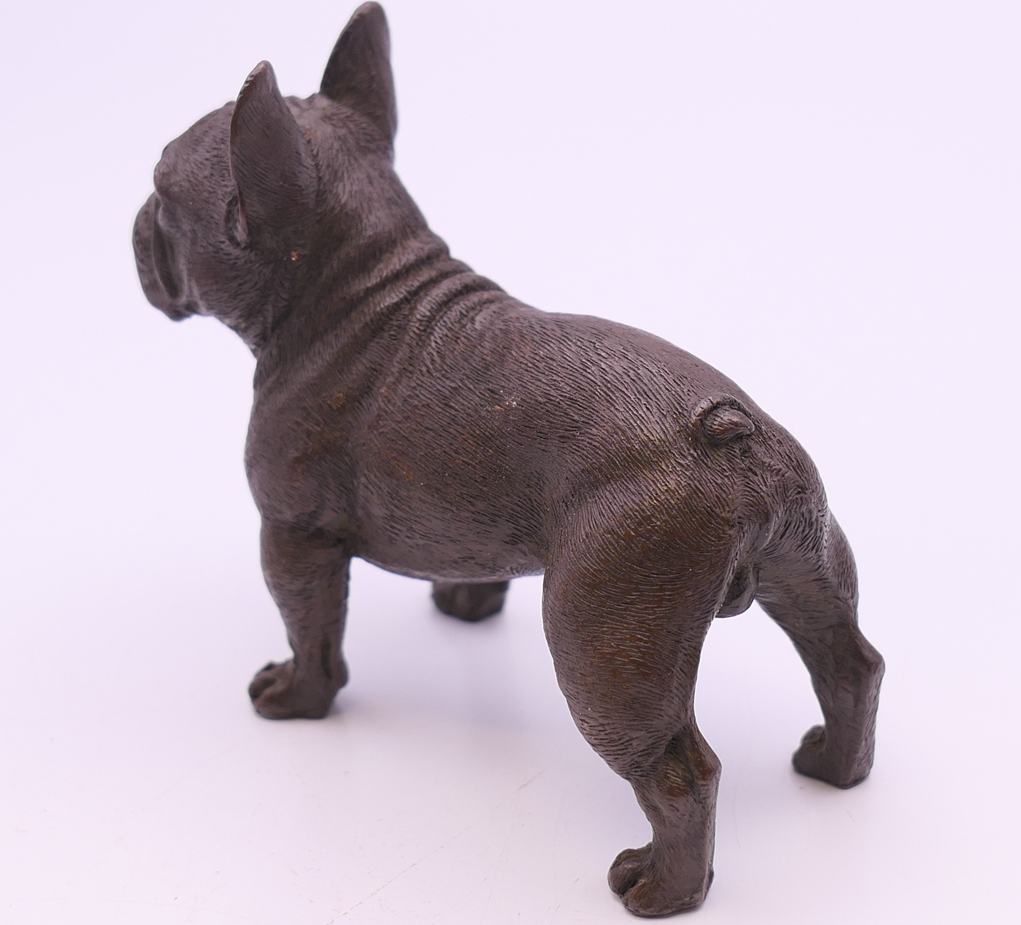 A bronze model of a French Bulldog. 7.5 cm long. - Image 3 of 5