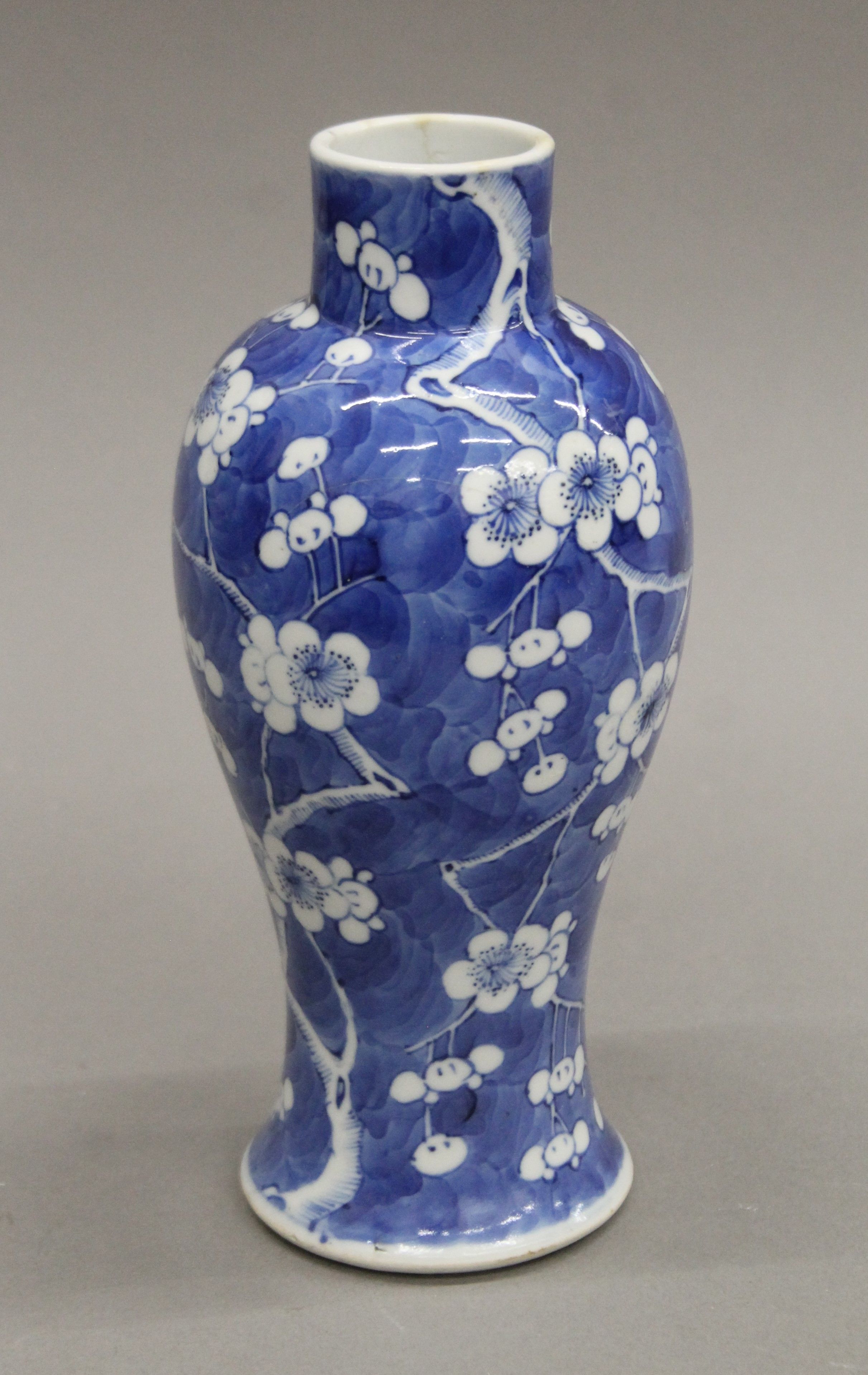 Two 19th century Chinese blue and white porcelain vases. The largest 22 cm high. - Image 2 of 10