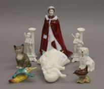 A small quantity of various porcelain, including Beswick, Royal Worcester,