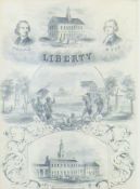 A Liberty print, framed and glazed. 24 x 34.5 cm.