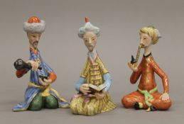 Three Herend porcelain Arab figures. The largest 13 cm high.