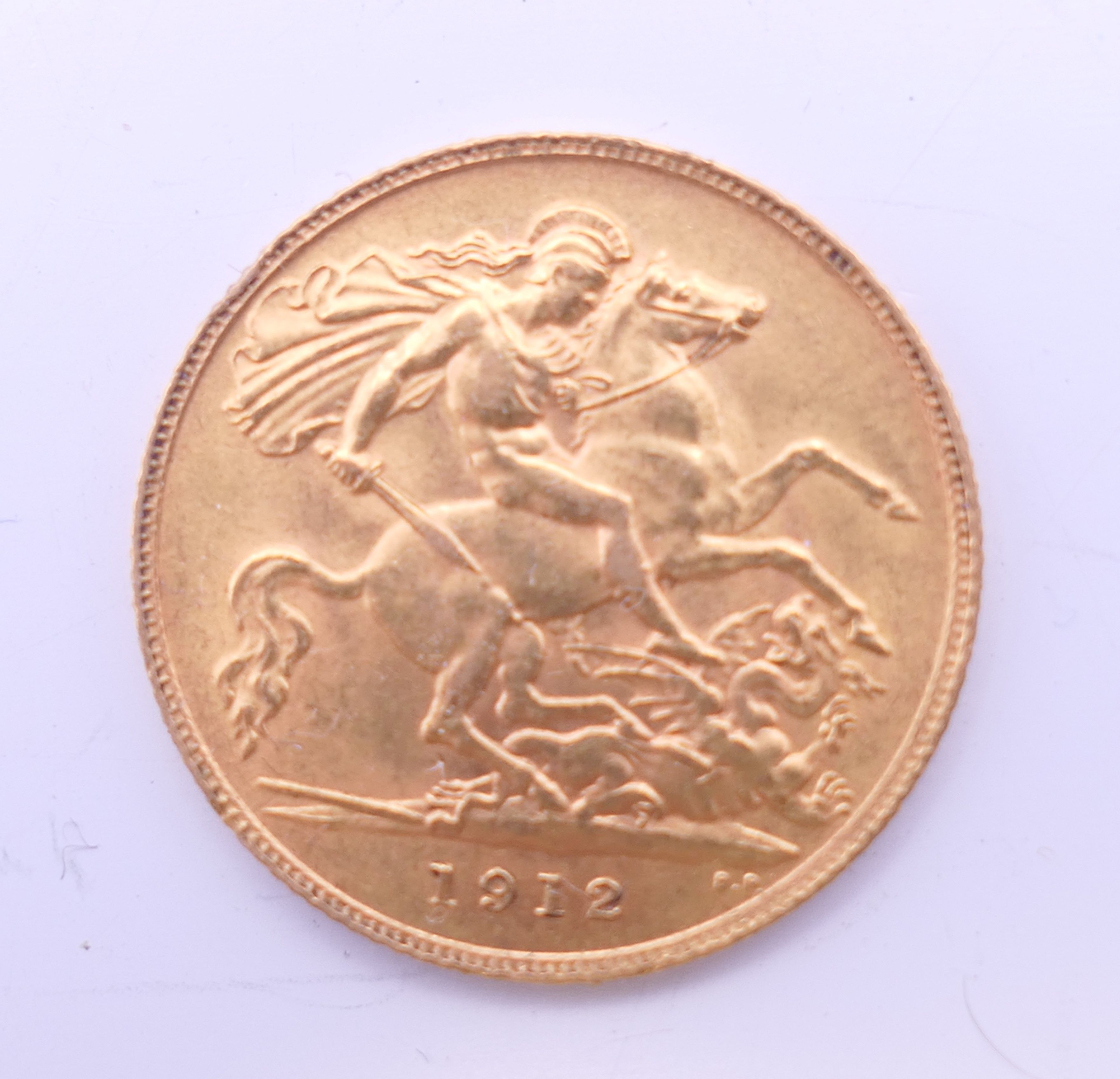 A 1912 gold half sovereign. - Image 2 of 2