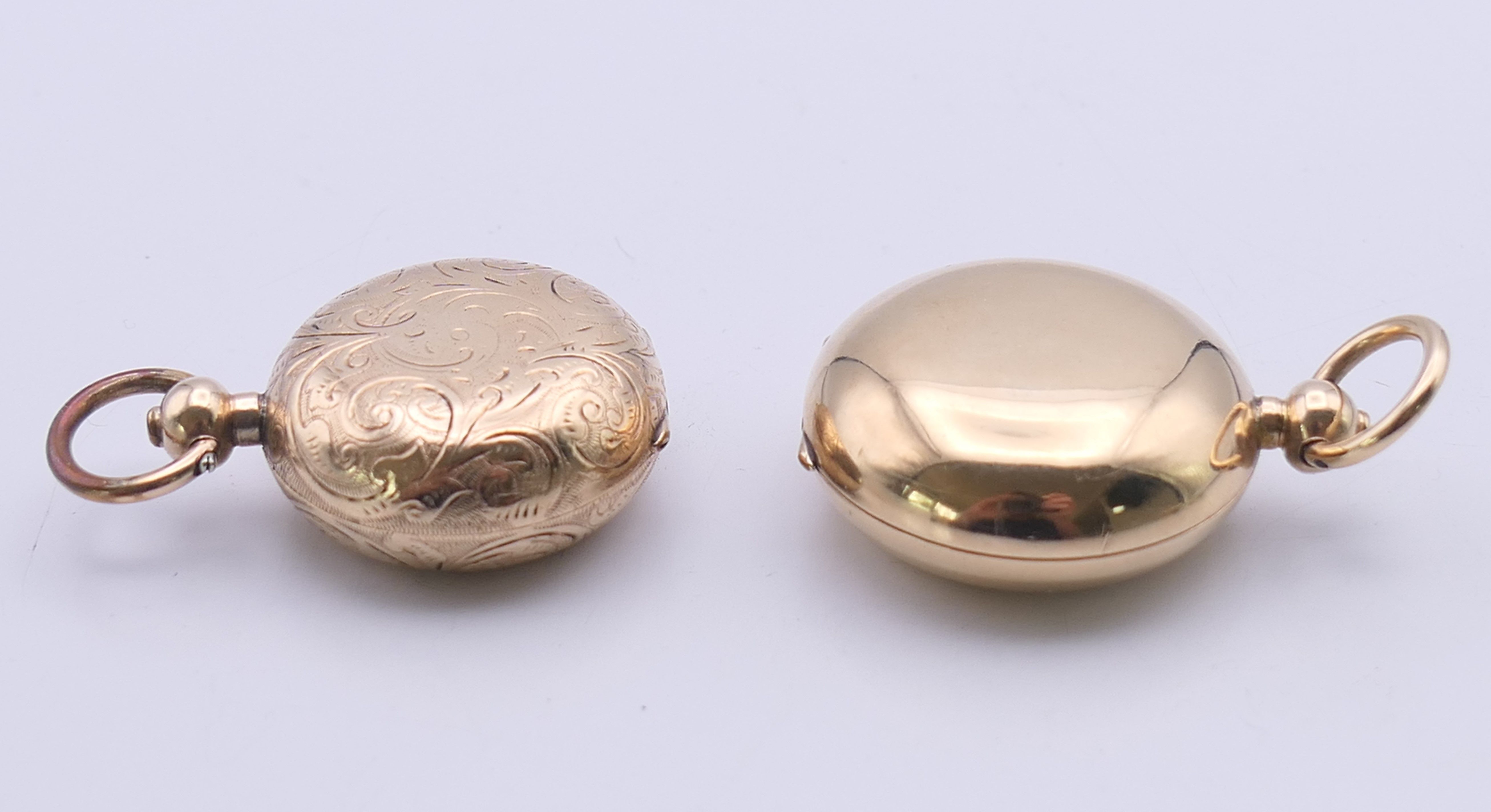 Two gold plated sovereign cases. The largest 3.25 cm diameter. - Image 13 of 13