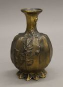 A French Art Nouveau patinated bronze vase, signed L Kamm, the underside with foundry mark.