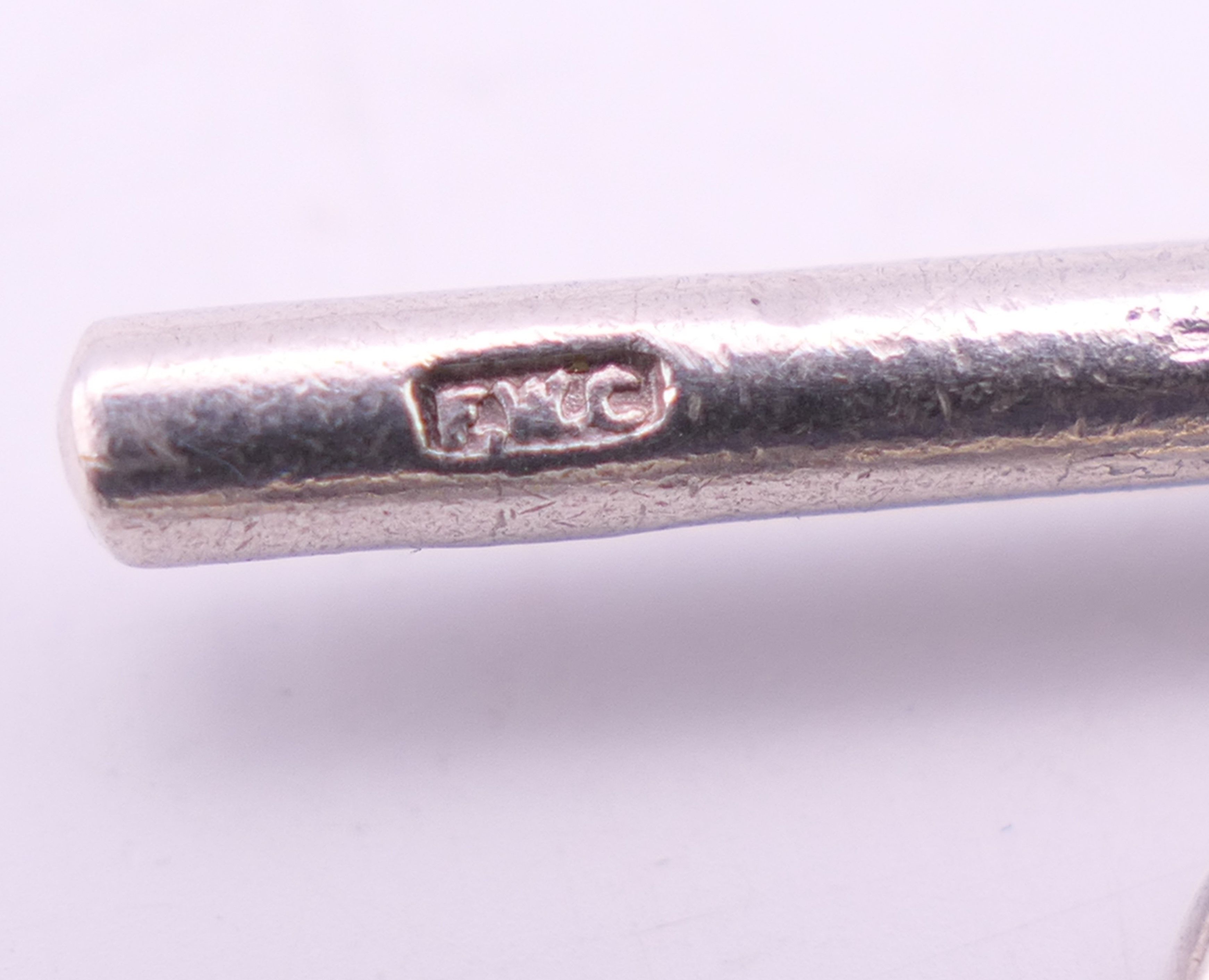 A silver curb link double Albert watch chain. 54.5 cm long. 145.5 grammes. - Image 3 of 5