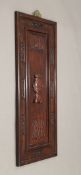 A Chinese carved wooden panel. 107 cm high.