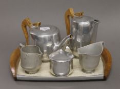 A Picquot Ware tea set.