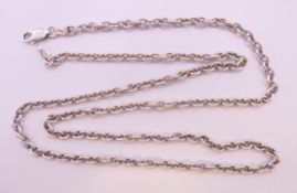 A silver chain. 62 cm long. 19.1 grammes.