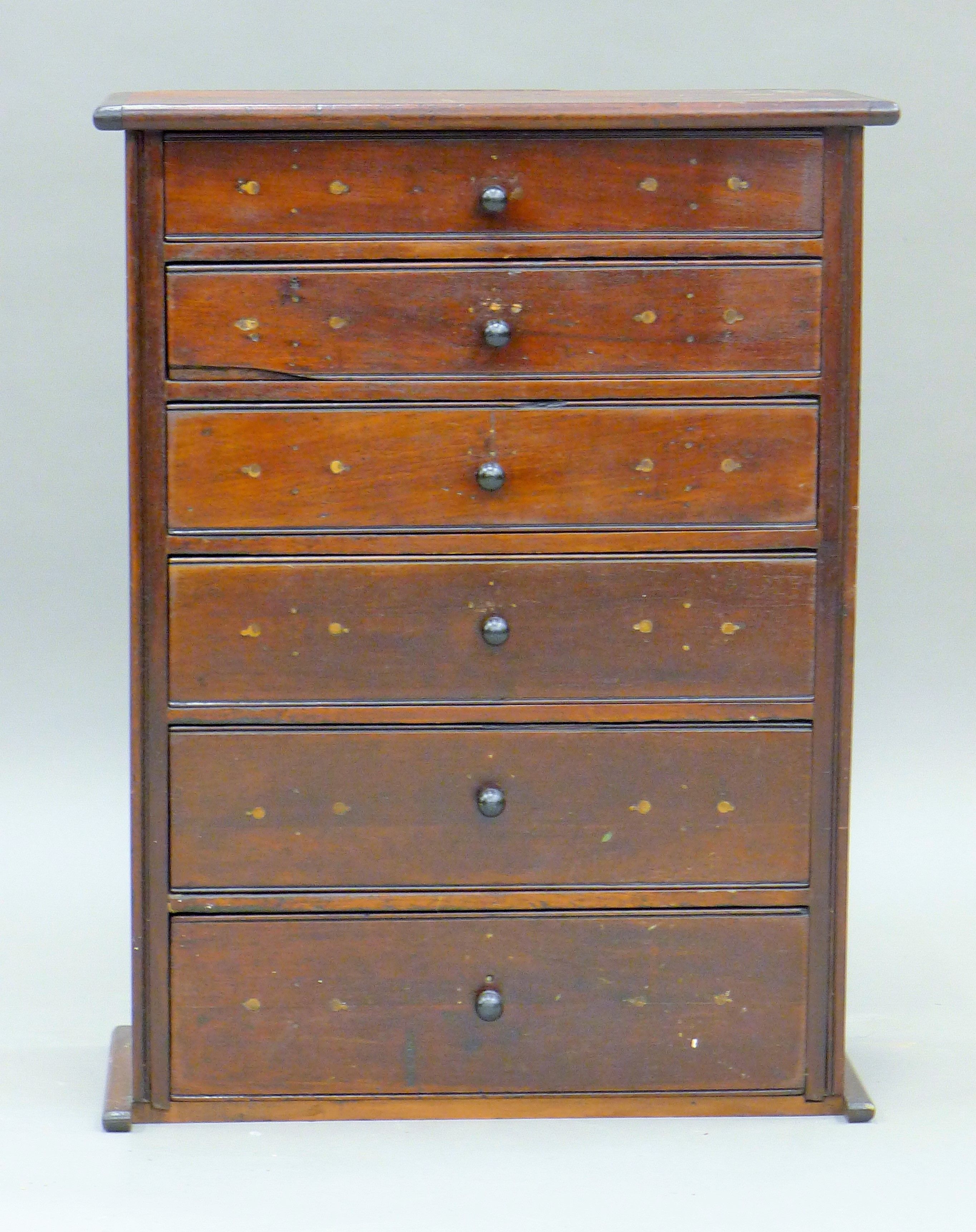 A Victorian bank of six drawers. 41.5 cm wide. - Image 2 of 5