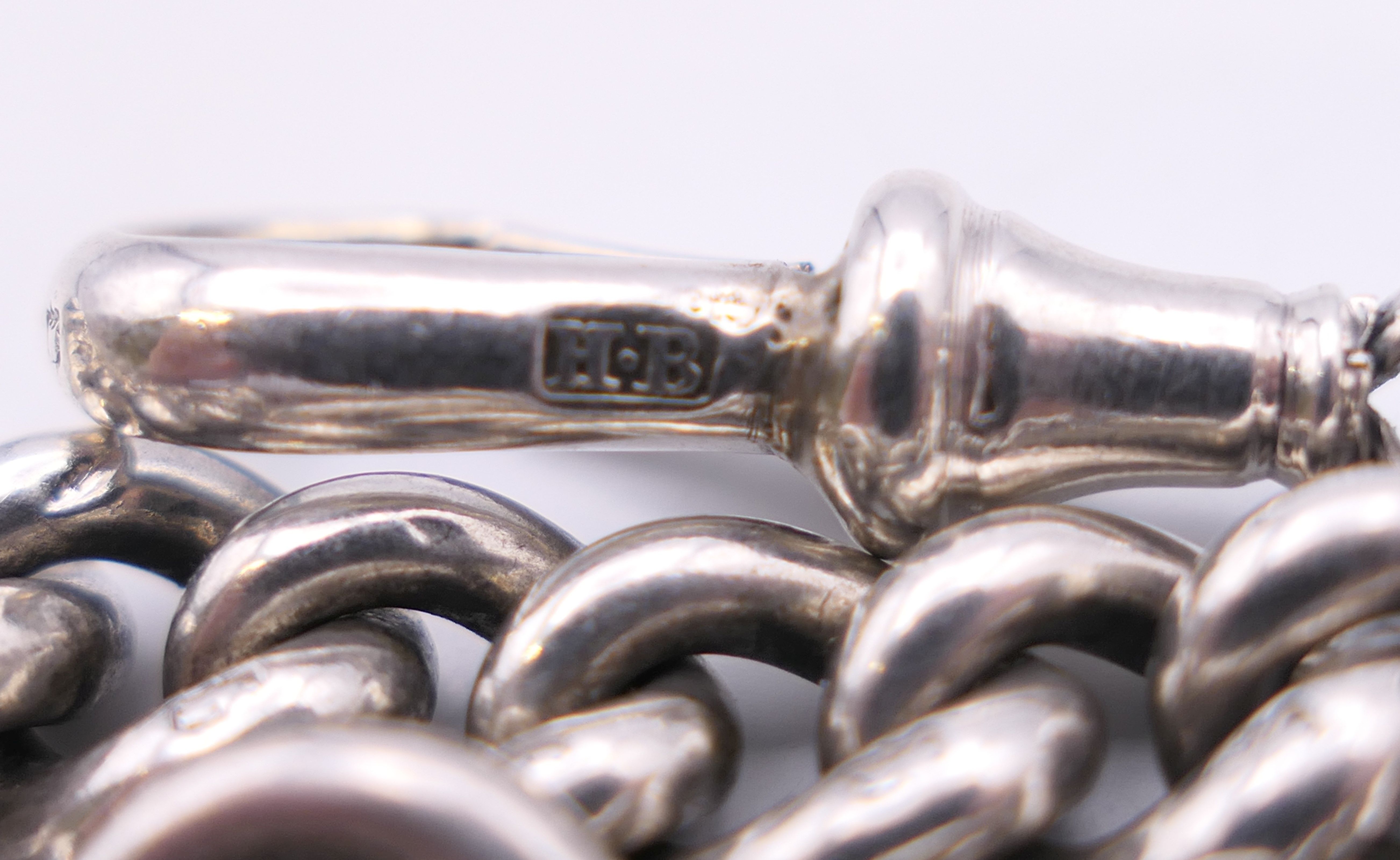 A silver watch chain. 60 cm long. 173.1 grammes. - Image 6 of 9