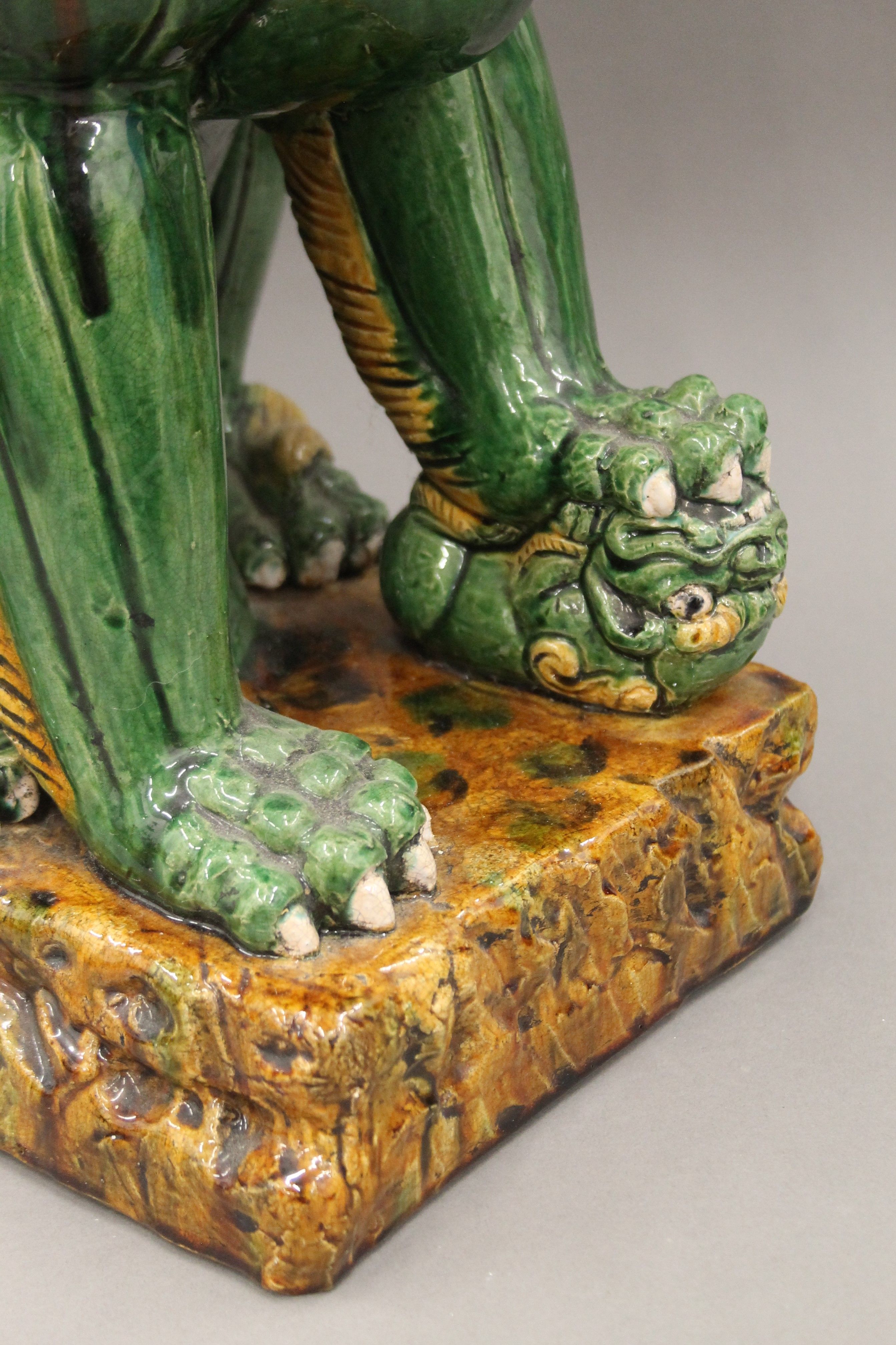 A large Chinese pottery dog-of-fo. 60 cm high. - Image 3 of 6