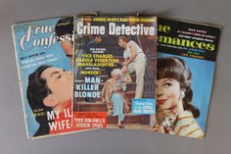 A quantity of various vintage Crime Detective and True Romance magazines.