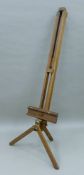A vintage artist easel. 195 cm high.