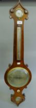A 19th century rosewood banjo barometer. 101 cm high.