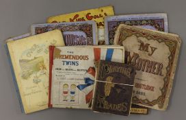 A box of Victorian children's books.