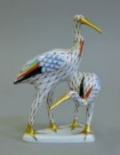 A Hungarian porcelain model of storks. 12.5 cm high.