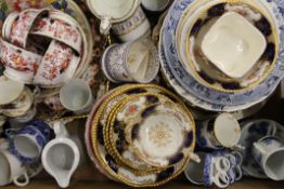 A quantity of decorative ceramics, including Crown Derby, Spode and Coalport.