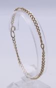 A 9 ct gold bracelet. 19 cm long. 6.4 grammes.