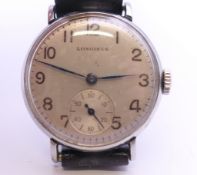 A ladies Longines wristwatch. 2.25 cm wide.