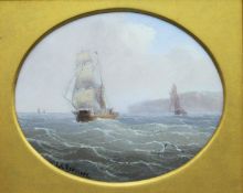 E K REDMORE, North Sea Scenes, a pair of oils on board, each framed. 22.5 x 18.5 cm.